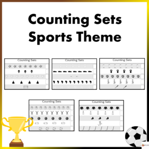 Counting Sets Practice Sheets Sports Theme