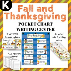 Kindergarten Center - Thanksgiving & Fall Pocket Chart Writing Center