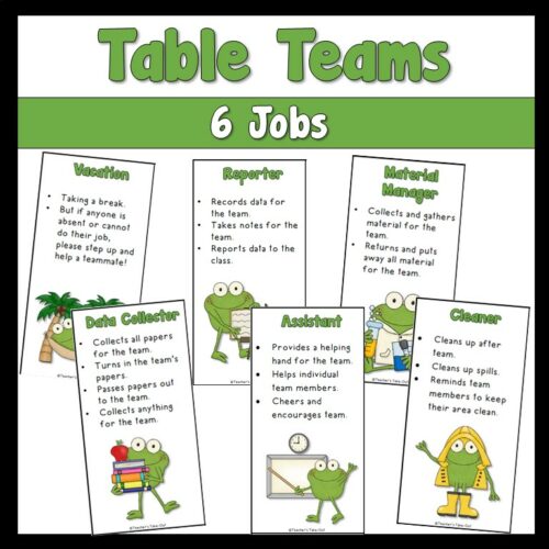 FREE Table Team Jobs | Made By Teachers