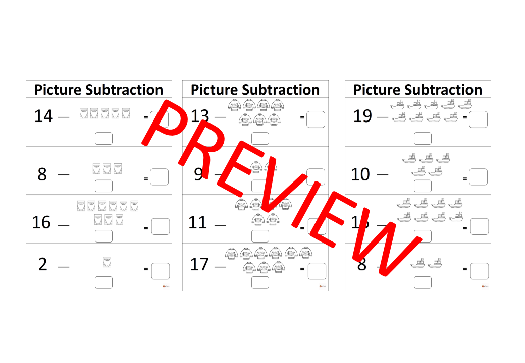 Picture Subtraction Counting Back - Made By Teachers
