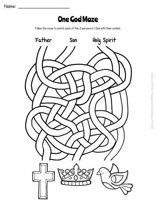 Printable Holy Trinity Activity Sheets