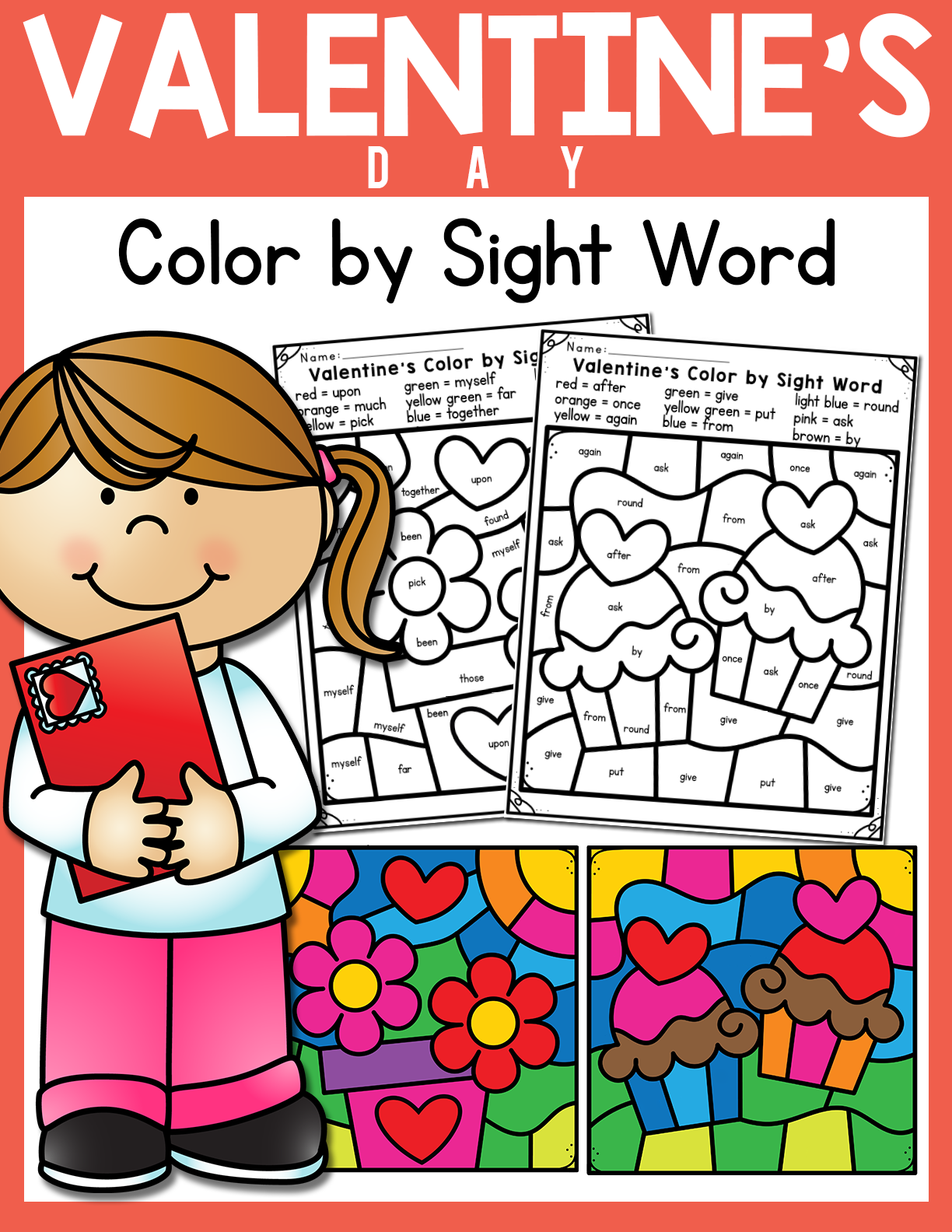 Valentine s Day Color By Sight Word Made By Teachers