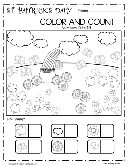 Free St. Patrick's Day Printable Math Worksheet - Color and Count | Made By  Teachers
