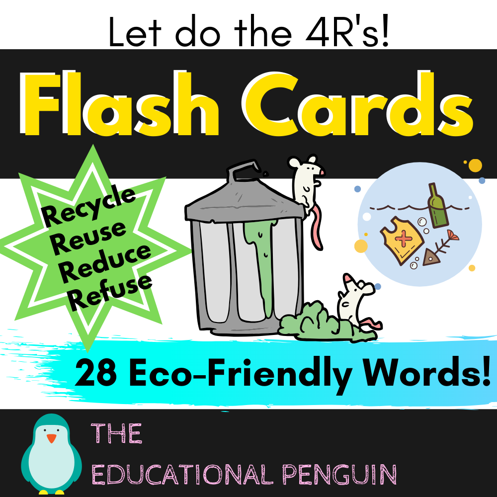 Recycle Reuse Reduce Refuse Flash Cards