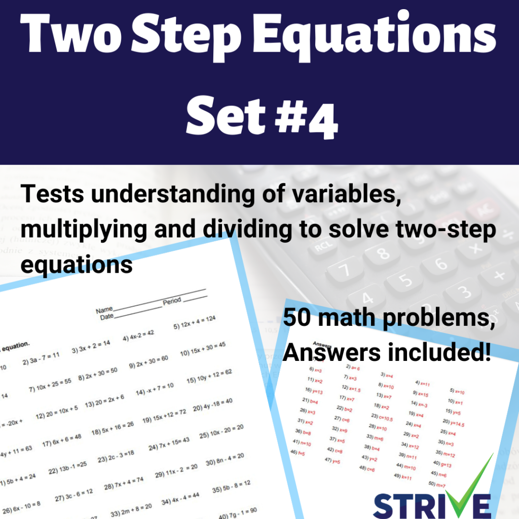 Two Step Equations - Set 4 | Made By Teachers