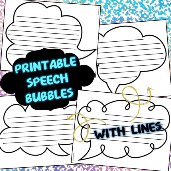 Printable Speech Bubbles Without Lines and With Lines Made By Teachers