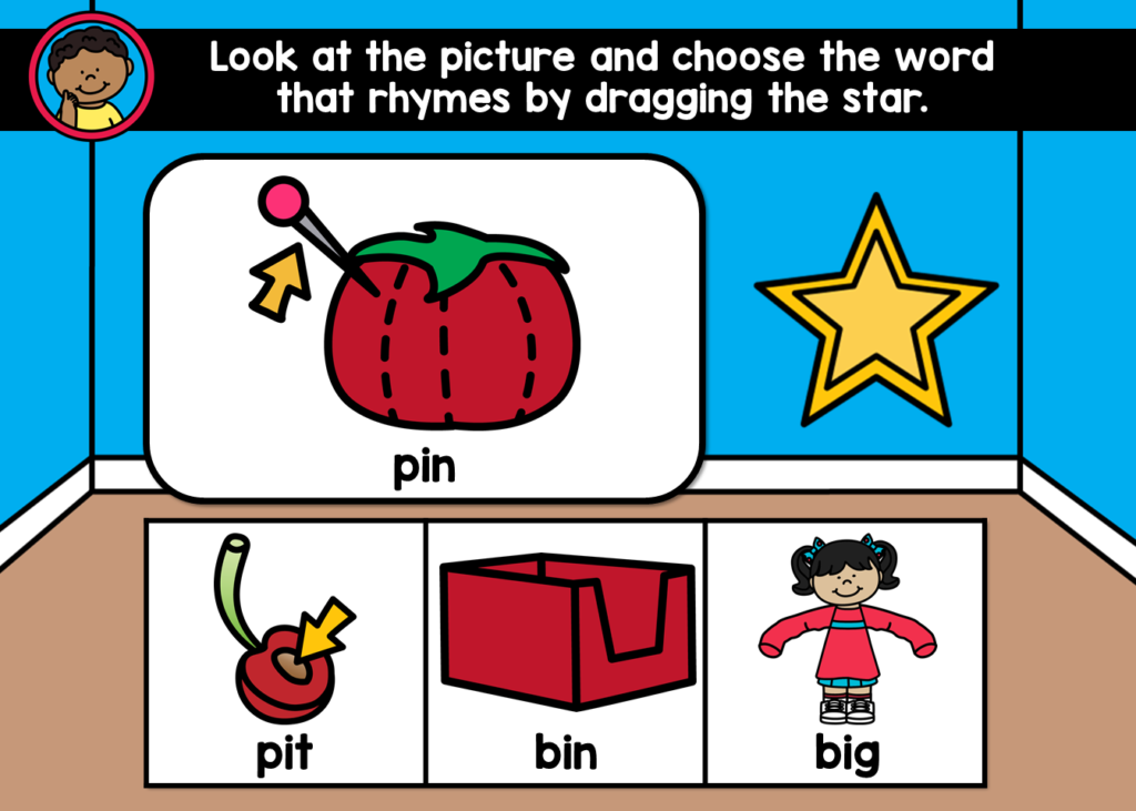 CVC Rhyming Words for Google Classroom Distance Learning - Made By Teachers