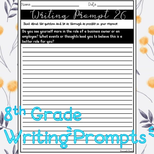 8th Grade Writing Prompts DISTANCE LEARNING - Made By Teachers