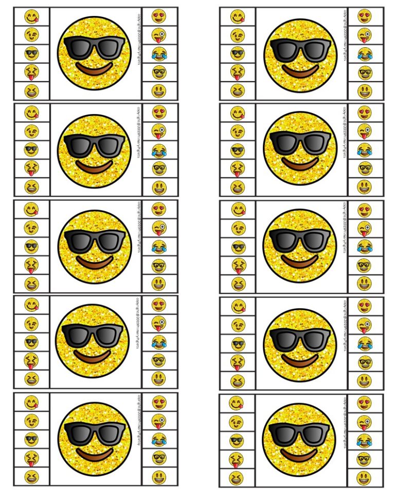 Punch Cards Glitter Emojis Made By Teachers
