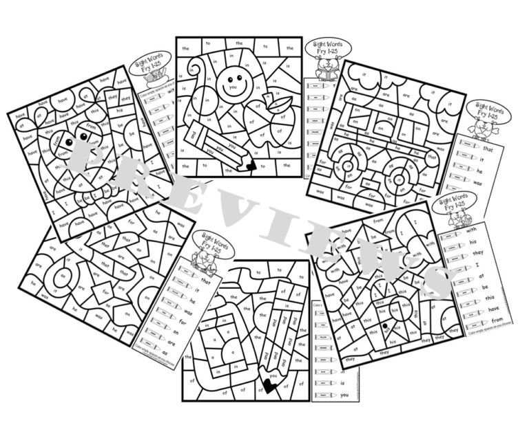 Back to School Color by Sight Word Bundle - Made By Teachers