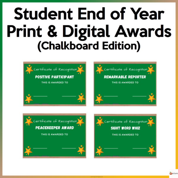 End of the Year Chalkboard Edition Awards | Made By Teachers
