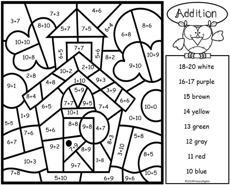 Addition Subtraction Color By Number Back To School Bundle Made By