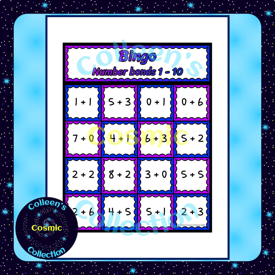 number bonds bingo for numbers 1 10 for your whole class
