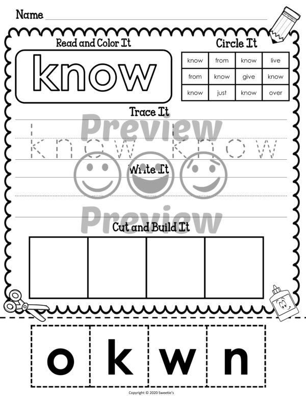 dolch first sight word worksheets made by teachers