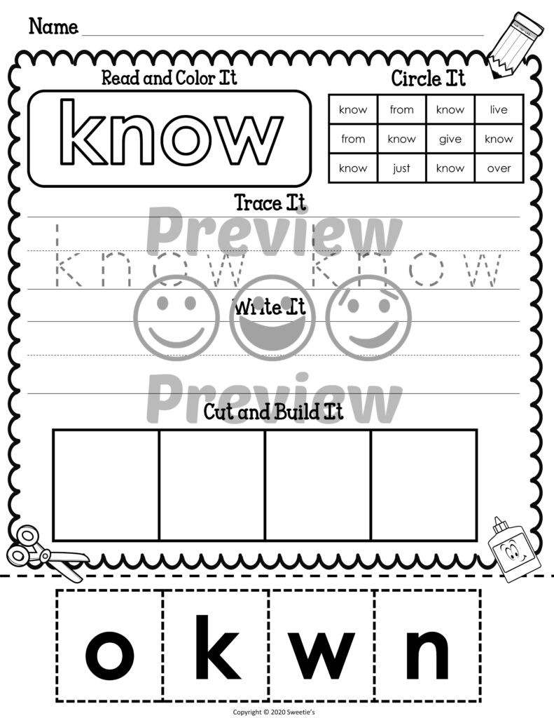 dolch first sight word worksheets made by teachers