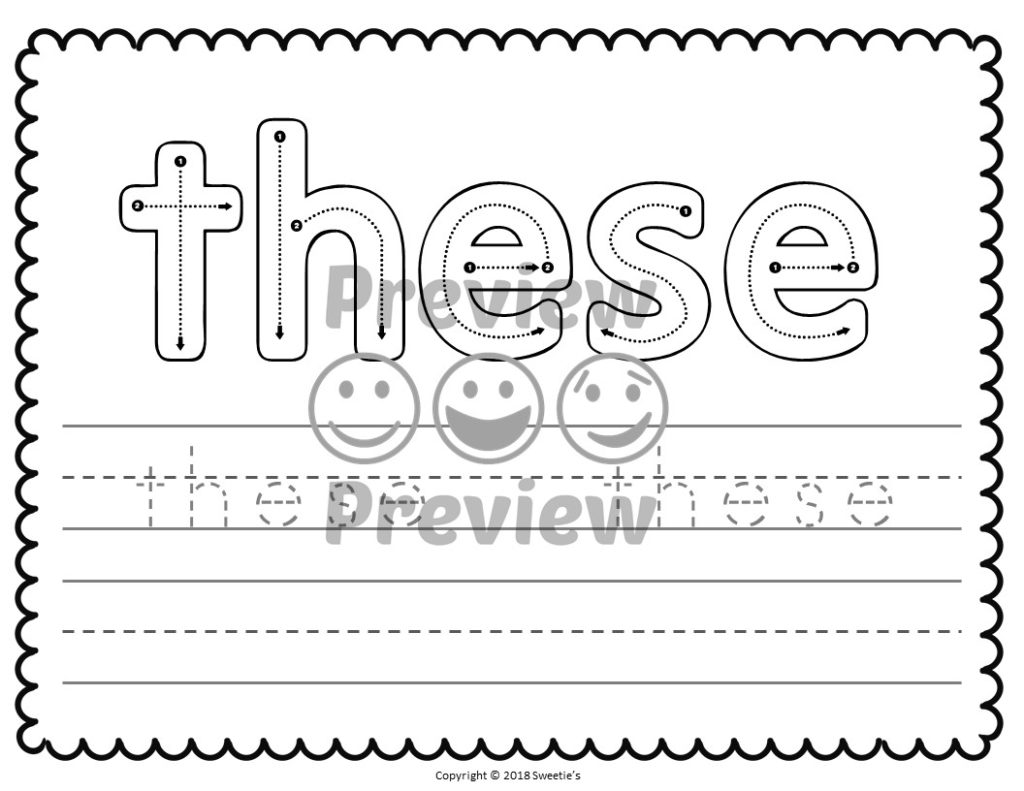 Trace and write sight words fry 1st 100 made by teachers