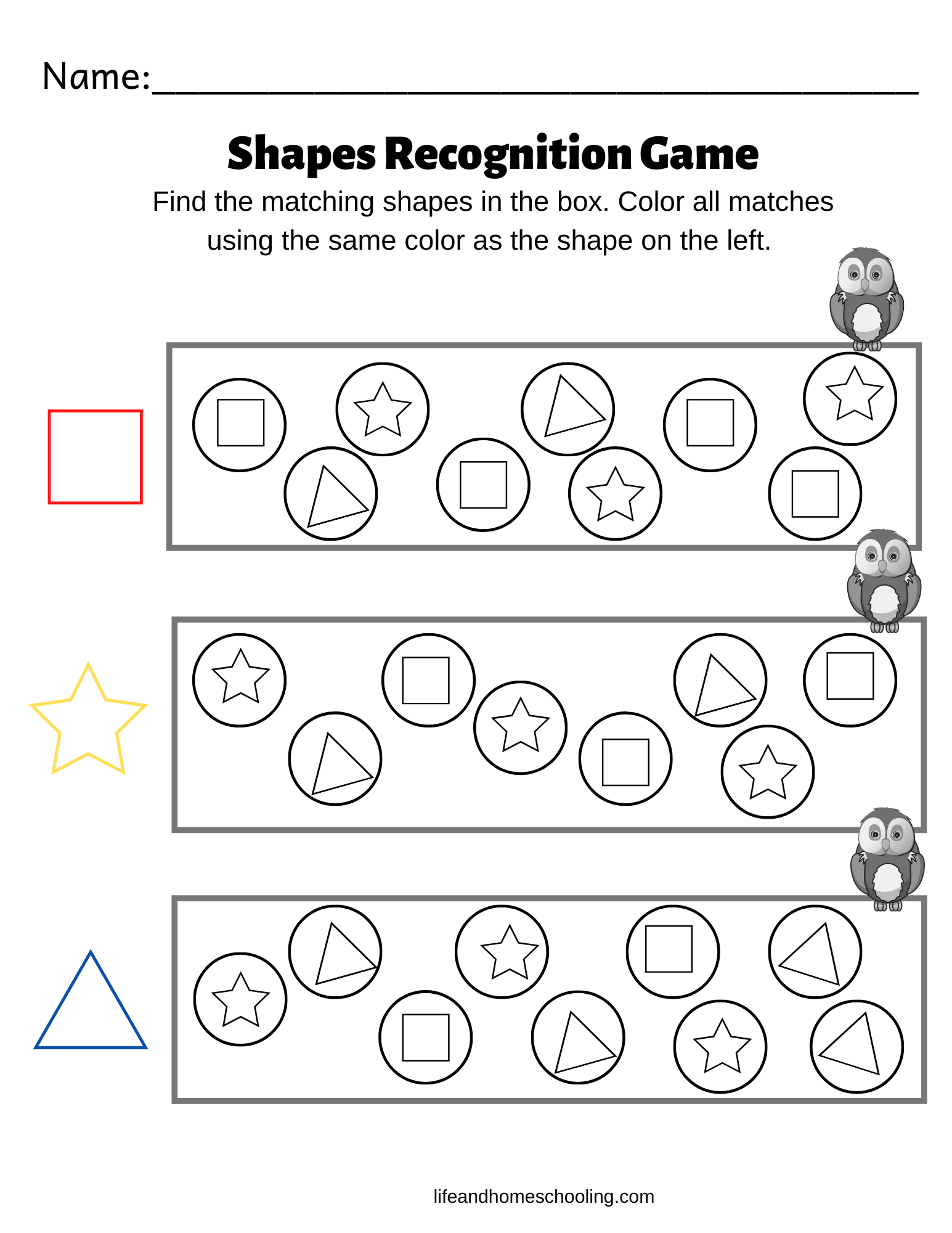Shapes Recognition Activity Worksheets Made By Teachers