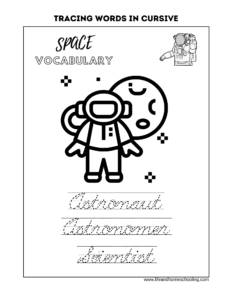 Cursive Handwriting Practice (Space Themed) - Made By Teachers