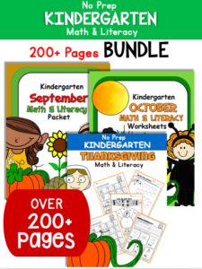 Fall Math and Literacy Worksheets Bundle for Kindergarten - Made By ...
