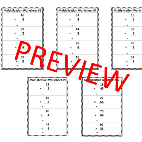 2 x 1 multiplication worksheets made by teachers