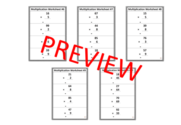 2 x 1 multiplication worksheets madebyteachers