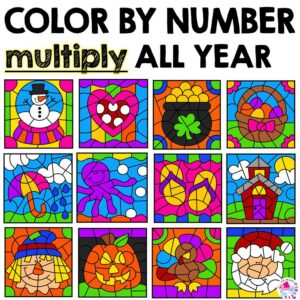 Multiplication Color By Number Worksheets