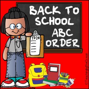 Back to School ABC Order printable worksheets