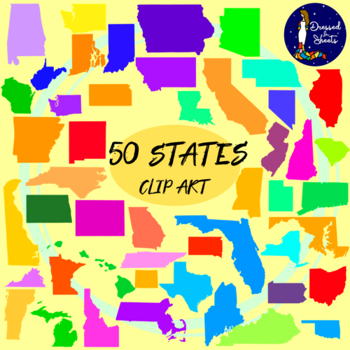 Individual state map clip art