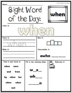 Sight Word of the Day - Dolch First Grade List - Made By Teachers