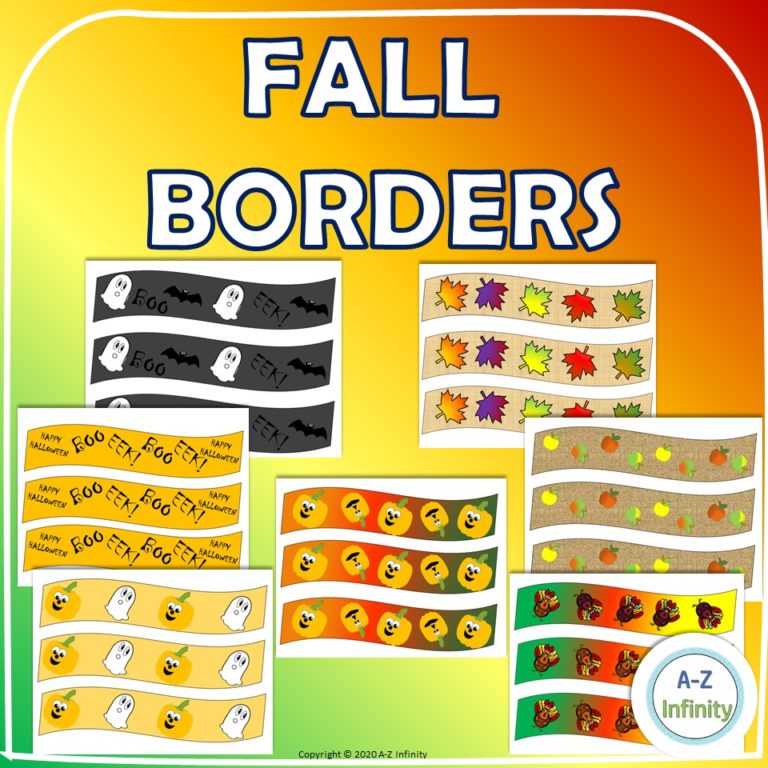 ASSORTED FALL BULLETIN BOARD BORDERS Made By Teachers