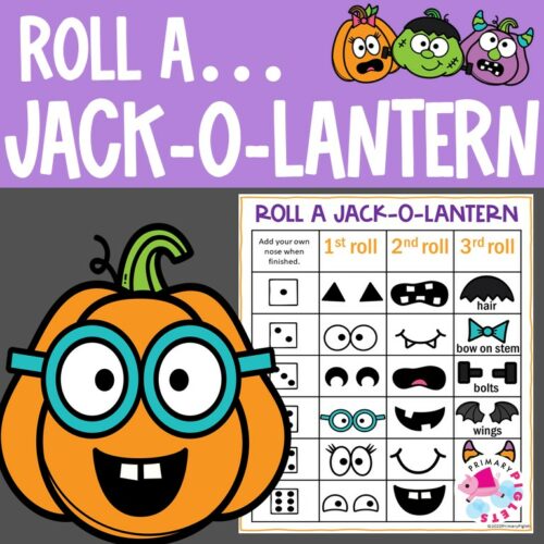 Halloween Math Game Roll and Build a Jack O' Lantern | Made By Teachers