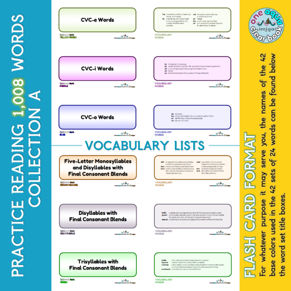 Reading Flash Cards Collection A (1,008 Words) - Made By Teachers