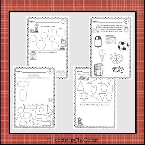 kindergarten math printables two and three dimensional shapes made by
