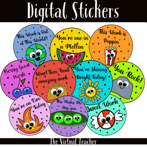 Digital Stickers - Positive Feedback for Online Learning - Made By Teachers