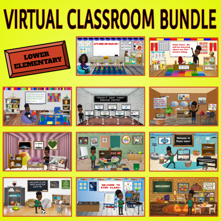 Virtual Classrooms Bundle for Lower Elementary Made By Teachers