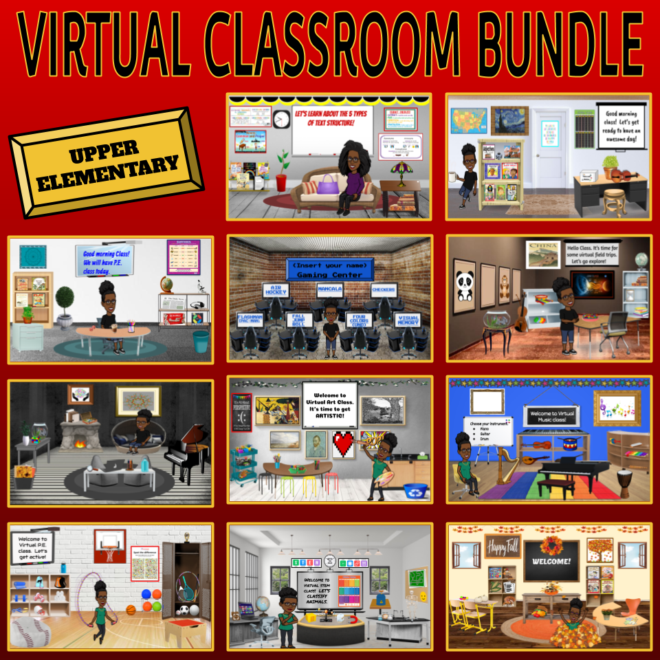 Virtual Classrooms Bundle for Upper Elementary Made By Teachers