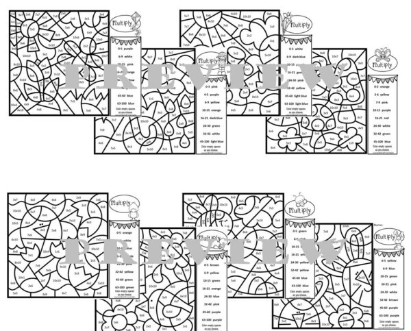 COLOR BY NUMBER MULTIPLICATION AND DIVISION FACTS | COLOR BY CODE ...