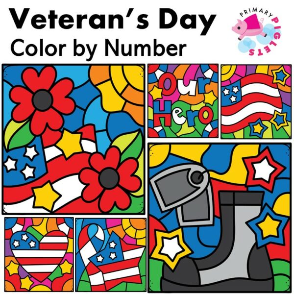 Veterans Day Color by Number - Made By Teachers