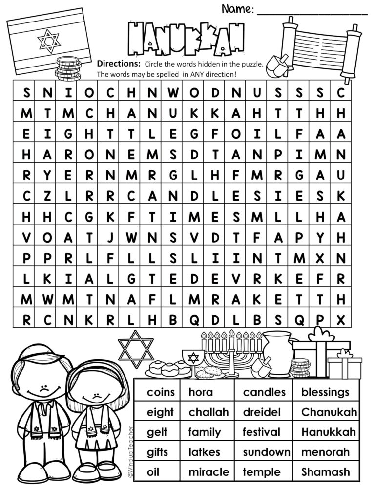 Hanukkah Word Search HARD Puzzle Ready to Go! Made By Teachers