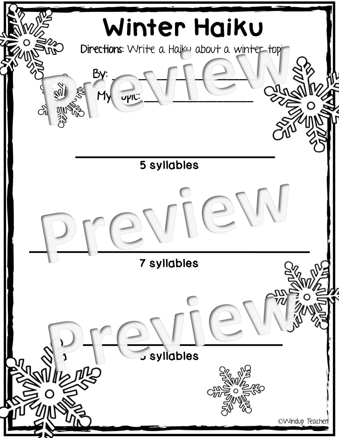 Winter Poetry Activity Sheets - Made By Teachers
