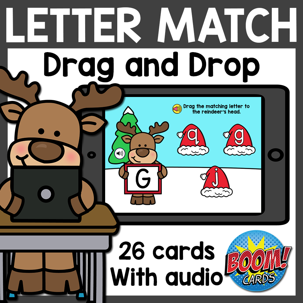 Letter Match Boom Cards with Audio | Christmas Boom Cards