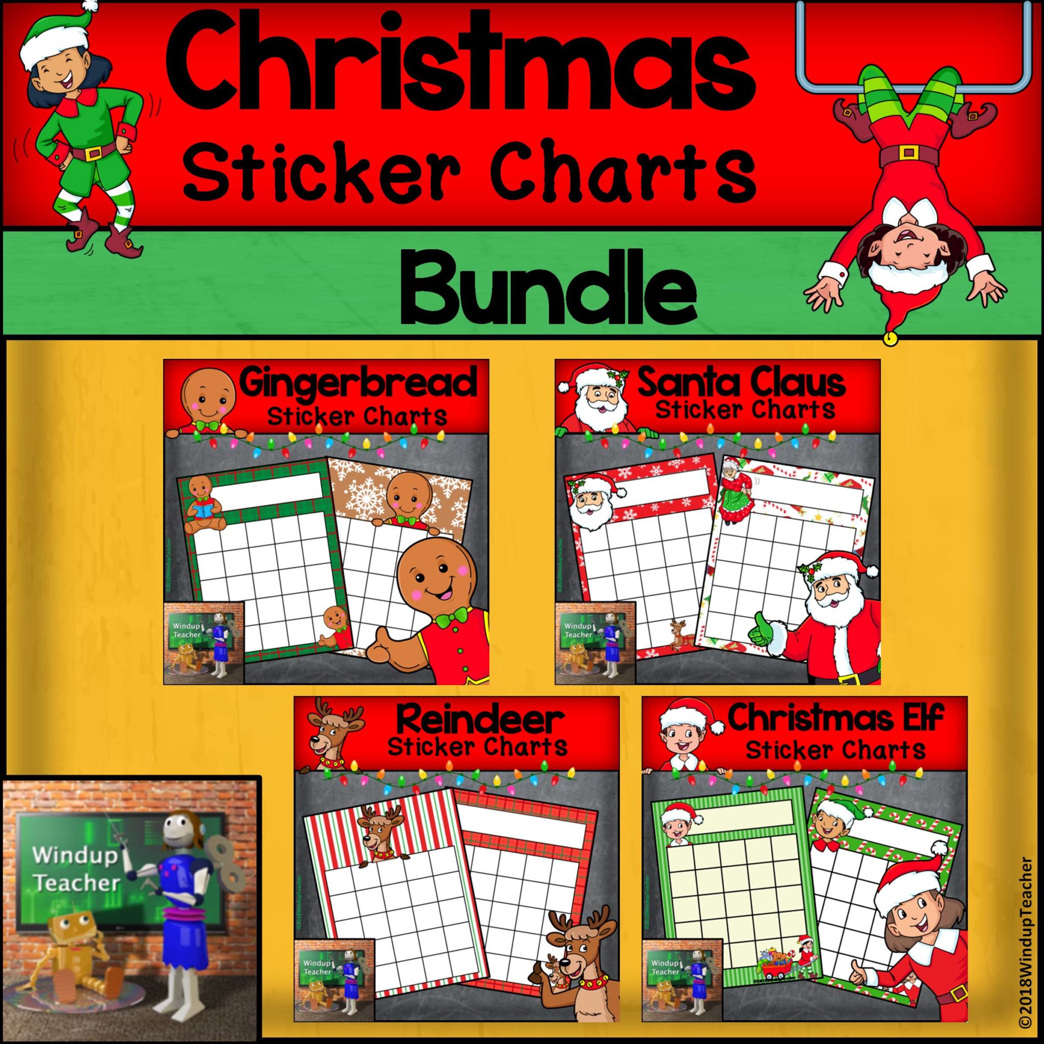 Christmas Sticker Charts BUNDLE Made By Teachers