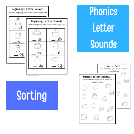 Kindergarten-Grade One Worksheet Learning Bundle TWO - Made By Teachers