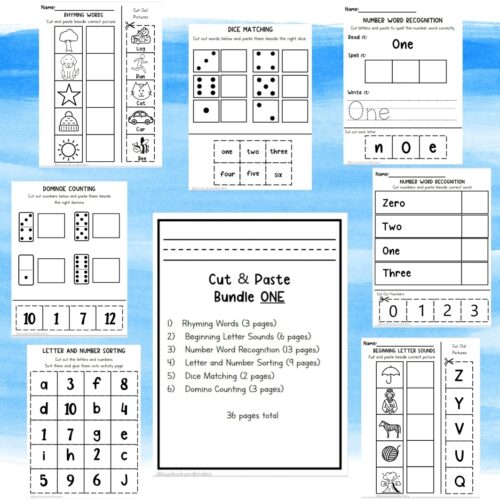 kindergarten grade one cut and paste worksheets made by teachers