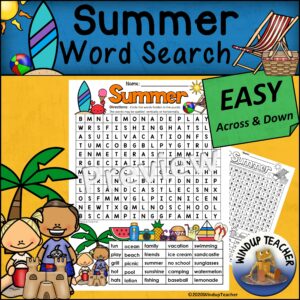 Summer Word Search | EASY Puzzle | Ready to Go!