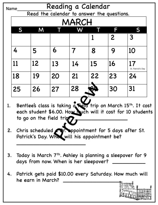 Calendar Math Worksheets Made By Teachers