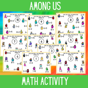 Among us math worksheets