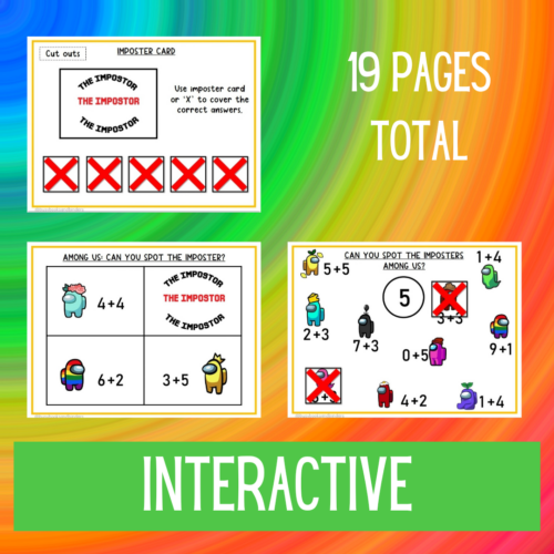 among us math activity addition math worksheets made by teachers