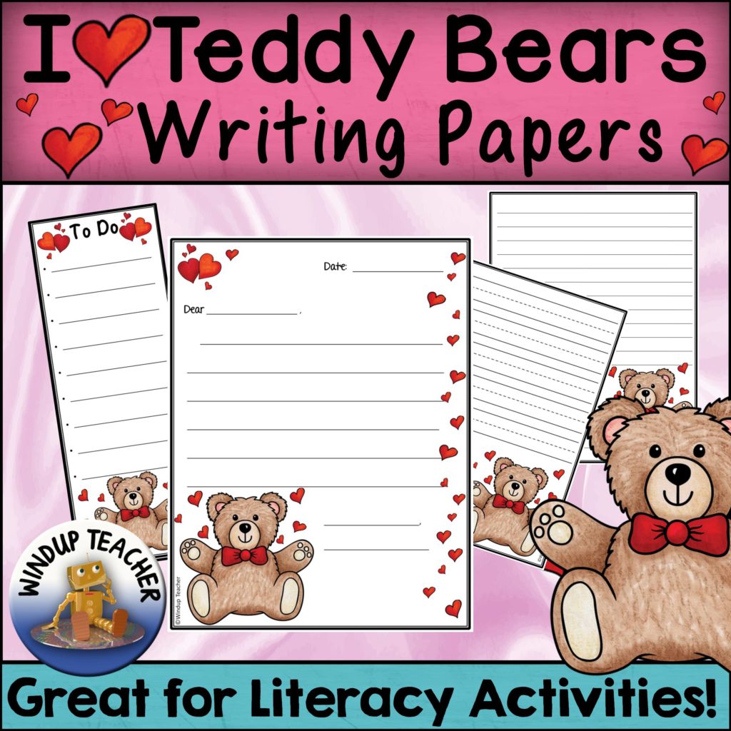 Teddy Bear Writing Paper | Color & B&W Activity Sheets | Made By Teachers