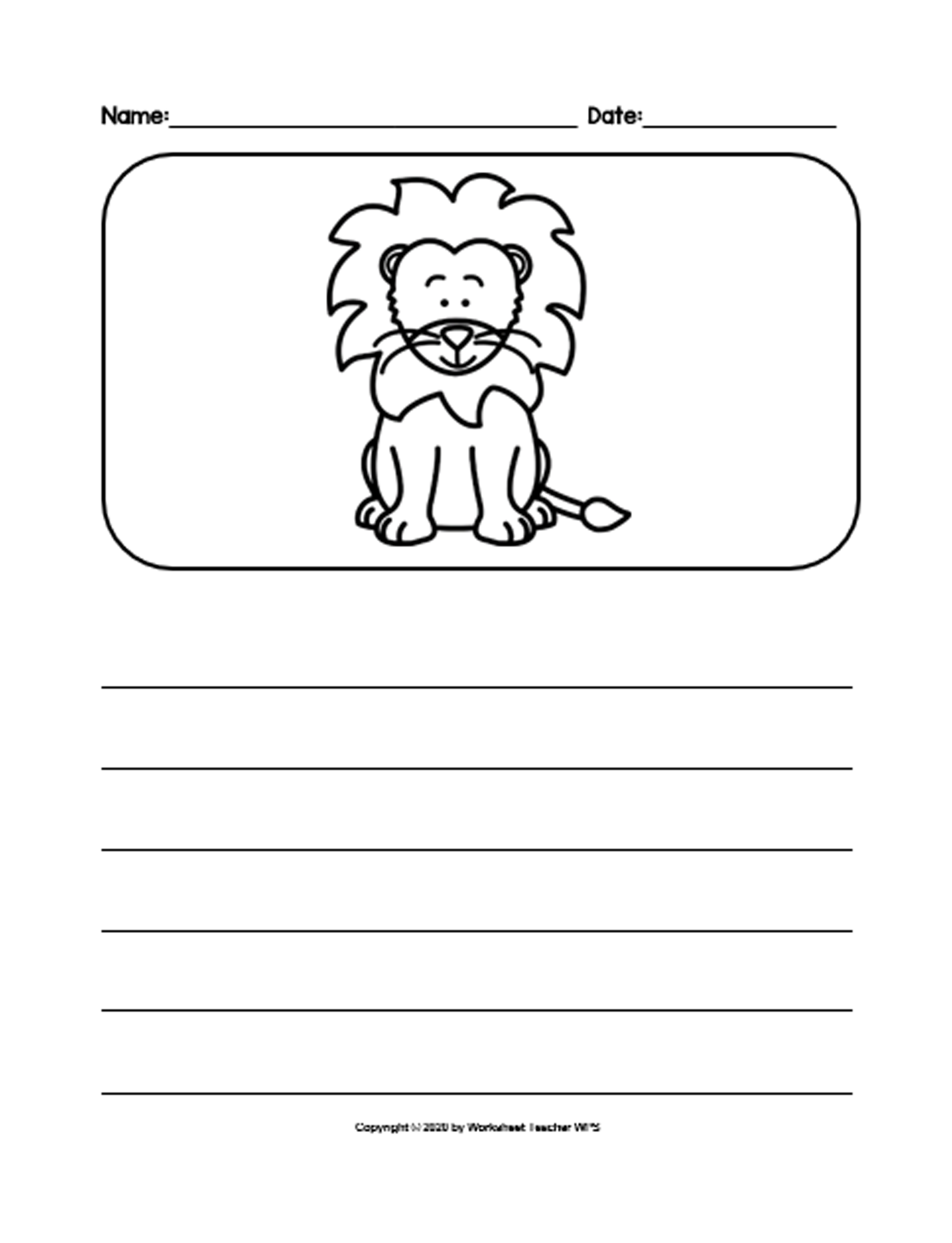 Zoo animal themed writing paper 07 image